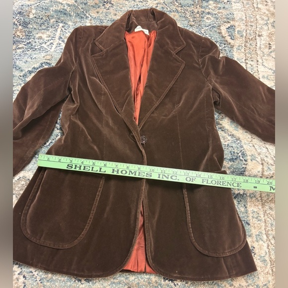 Larry Levine Womens Brown Velvet Blazer, no size found on it, looks to be a s/m - Picture 3 of 7